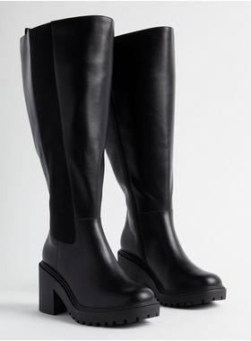 Lug Sole Chelsea Knee Boot (WW) | Torrid (US & Canada)