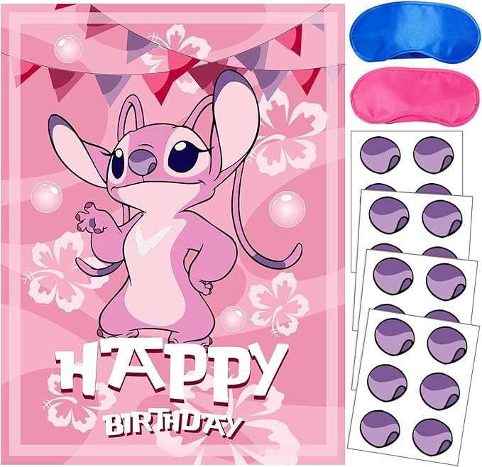 Stitch Party Supplies, Pin The Nose on Angel, Stitch Party Games for Boys Girls, Large Poster 24P... | Amazon (US)