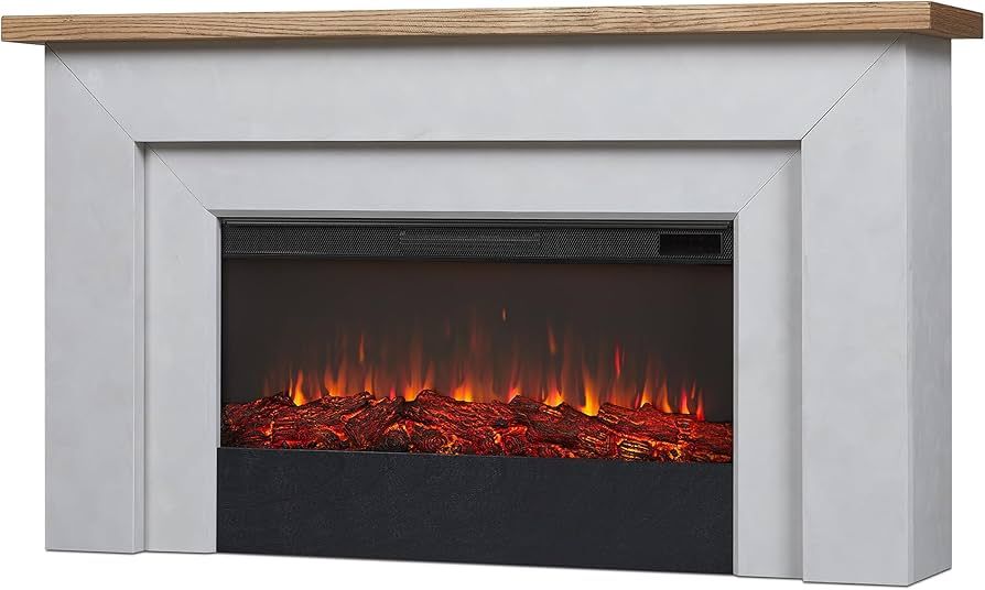 Real Flame Malie 68" Landscape Electric Fireplace with Mantel for Living Room or Bedroom, Replace... | Amazon (US)