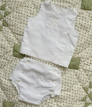 Edgehill Collection x Kristin Ellen Hockman Baby Girls Newborn-24 Months Linnea Scalloped Diaper ... | Dillard's