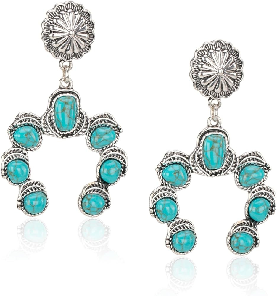 Rustic Couture's Western Turquoise Earrings for Women Statement Western Country Jewelry | Amazon (US)