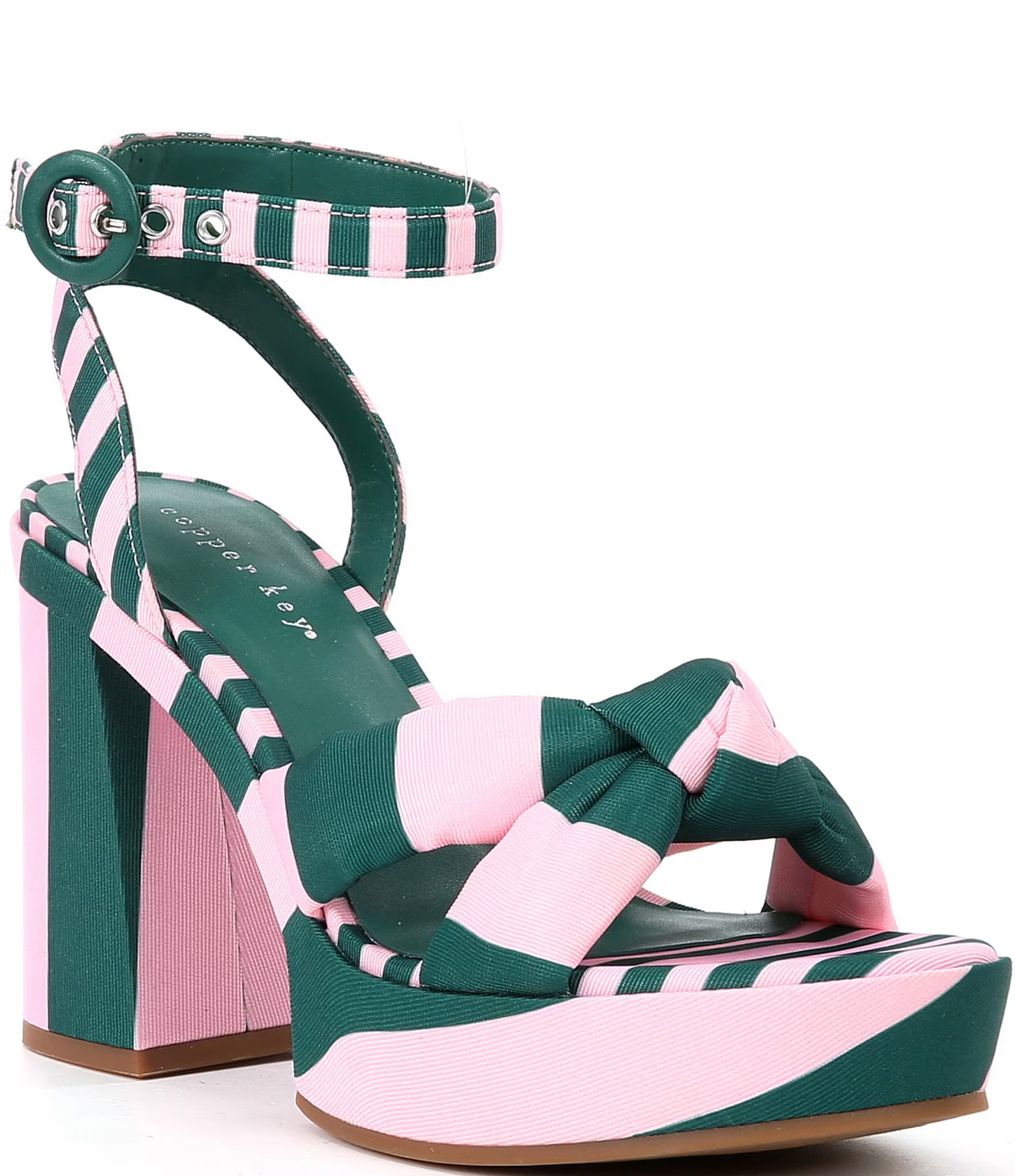 Copper Key Beverly Stripe Fabric Platform Sandals | Dillard's | Dillard's