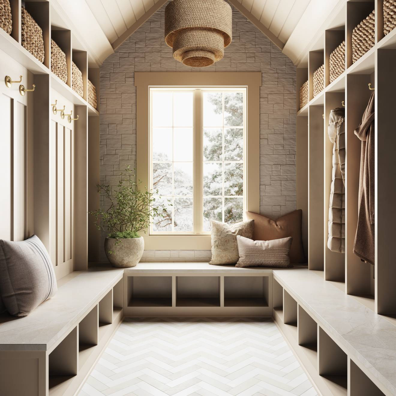 Tumbled Ledger 8" x 22" Limestone Wired Mesh in Light Beige | Bedrosians Tile and Stone