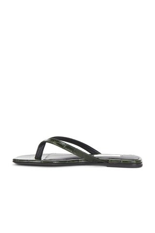 Croco Embossed Flip Flop in Dark Green | FWRD 