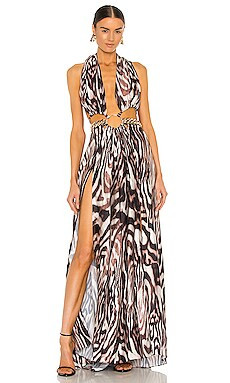 Bronx and Banco Kalifa Maxi Dress With Chain in Brown & White from Revolve.com | Revolve Clothing (Global)