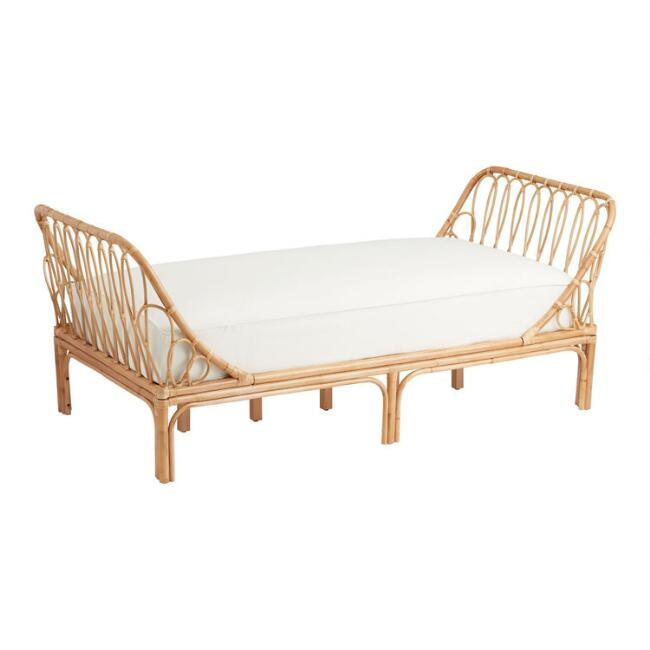 Mya Natural Rattan Sleigh Daybed Frame | World Market