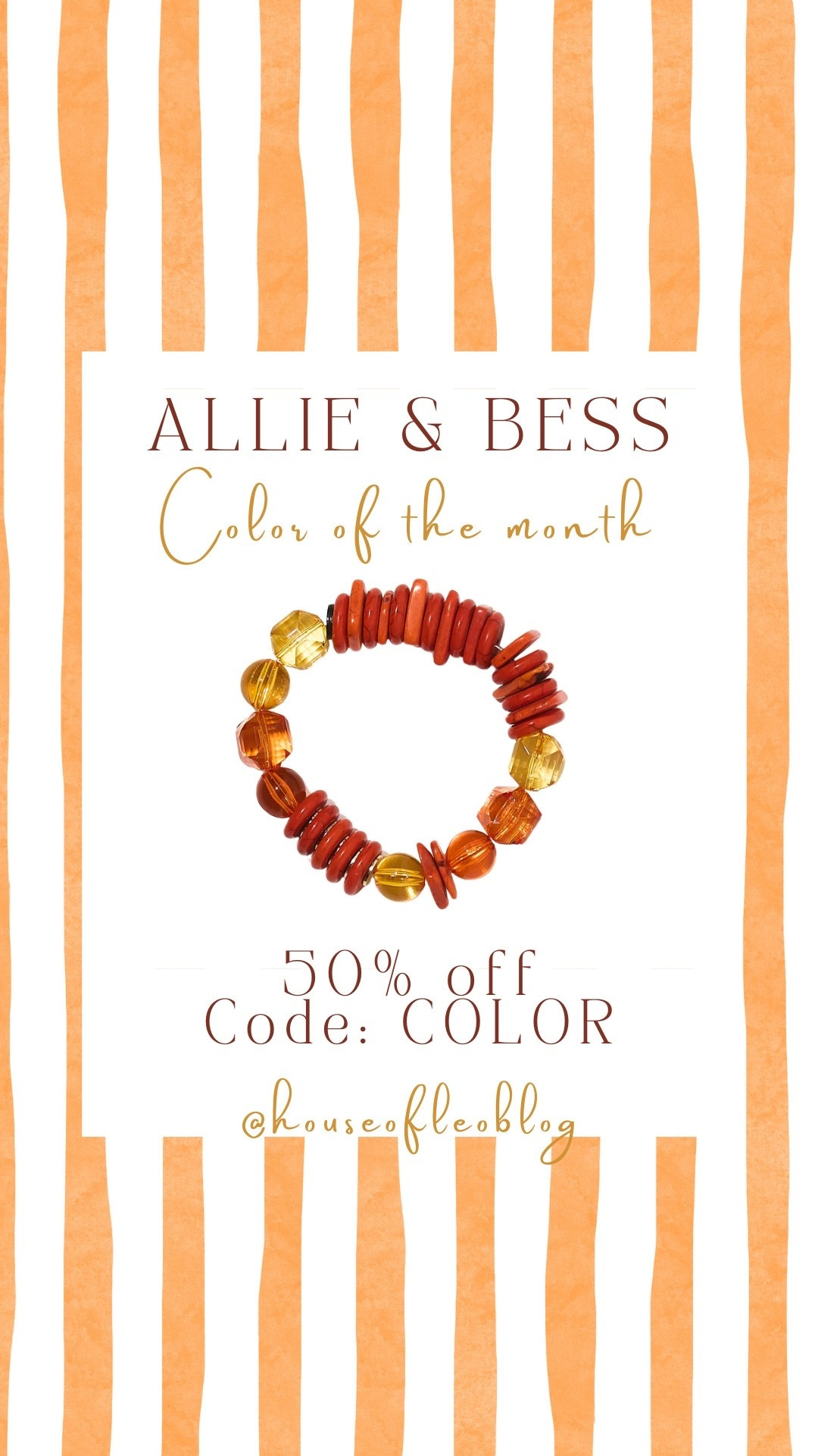 Code: COLOR on the tiger, lily specialty bracelet. Code HOUSEOFLEO20 on everything else. Beaded bracelet.

#LTKSaleAlert