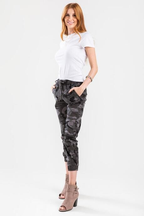 Abilene Camo Drawstring Jogger - Gray | Francesca’s Collections