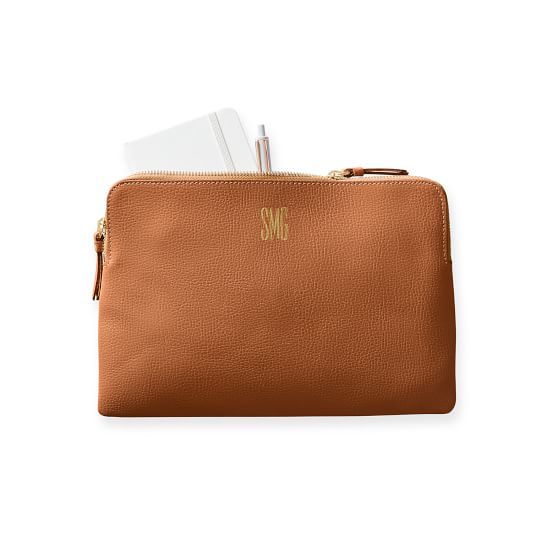 Everyday Italian Leather Zipper Pouch | Mark and Graham