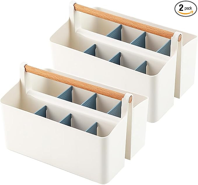 2 Pack Art Caddy Organizer Portable,Marker Box, Large Pen Holder for Desk, Art Supply Storage Bin... | Amazon (US)
