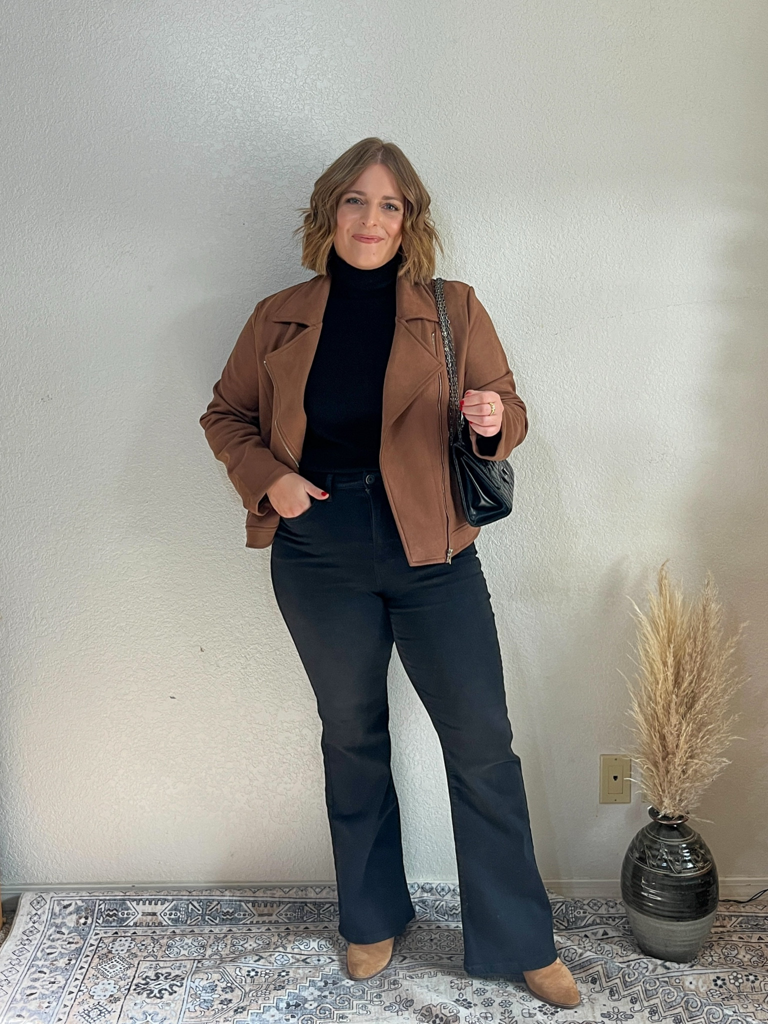 Dressy Winter Style// all black base with a moto jacket 

#LTKMidsize #LTKSaleAlert #LTKSeasonal