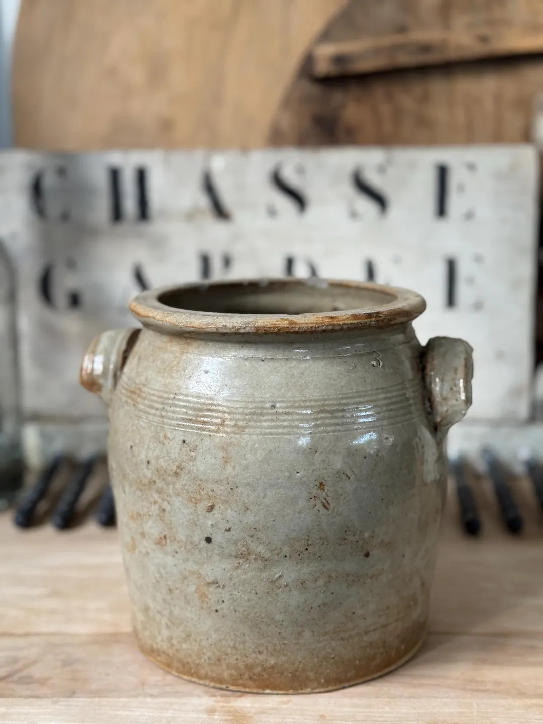 French Vintage Confit Pot Number 3 Stoneware Jar Rustic Farmhouse Kitchen Decor - Etsy | Etsy (US)