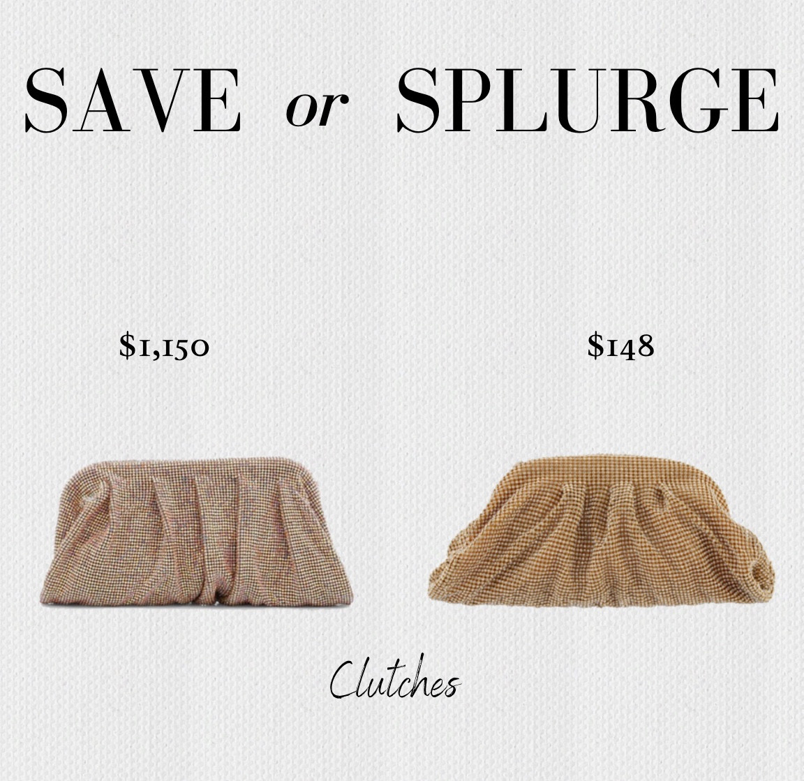 Sparkly gold clutches! Which would you choose? #saveorsplurge 

#LTKstyletip