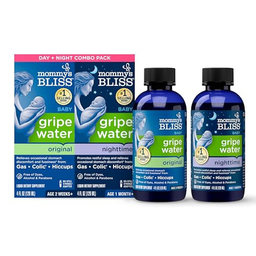 Mommy's Bliss Gripe Water for Babies with Gas, Colic or Stomach Discomfort Day & Night Combo | Amazon (US)