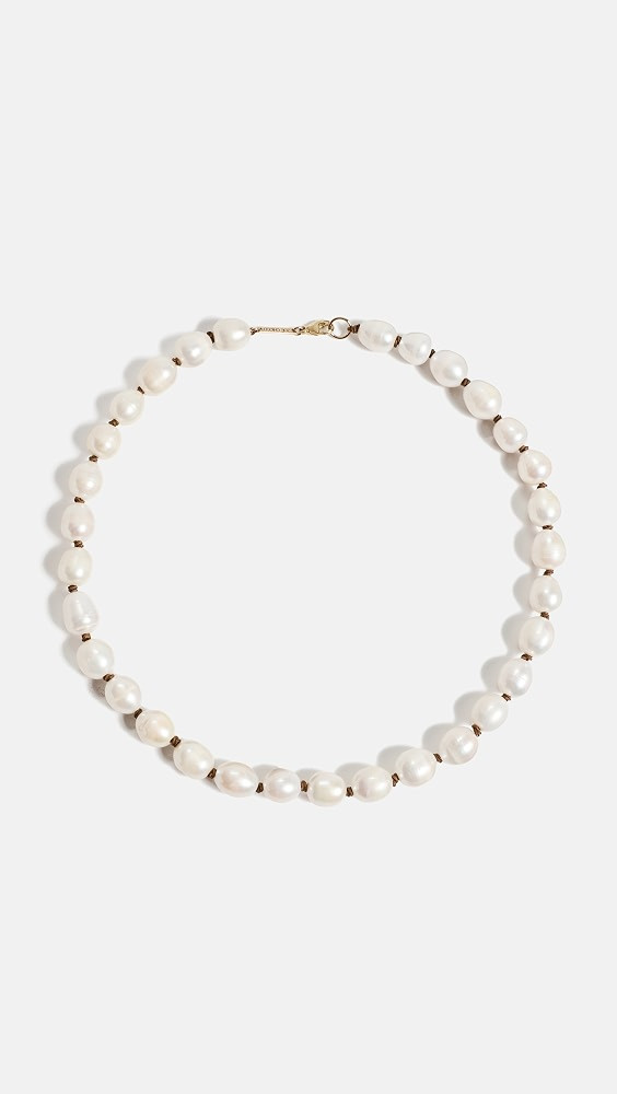 14k Baroque Pearl and Cord Necklace | Shopbop