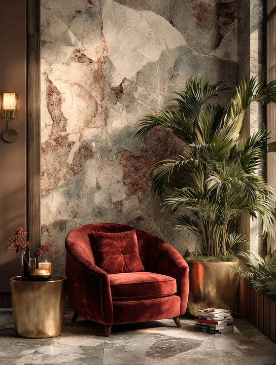 A bold statement corner for anyone who loves rich, moody luxury. This deep burgundy chair paired with a sculptural gold side table creates a warm, glamorous moment that instantly elevates any room. Add a touch of greenery and textured stone, and you have a cozy, sophisticated nook perfect for reading, relaxing, or simply styling your space beautifully. If burgundy feels too bold, opt for rich brown or soft taupe — I’ve included those options in the selection as well. Shop similar chairs and gold tables to recreate this luxurious corner look. #LTKDecor
#HomeFavorites
#AccentChairInspo
#CornerStyling #MoodyLuxury
#GlamInteriors
#WarmNeutrals
#ModernElegance
#InteriorInspiration #BurgundyChair
#GoldSideTable
#StatementCorner
#VelvetDecor
#IndoorPlantsDecor 

 #LTKHome