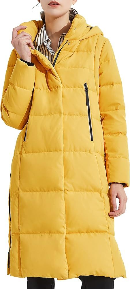 Orolay Women's Thickened Long Down Jacket Winter Down Coat Hooded Puffer Jacket with Side Zipper | Amazon (US)