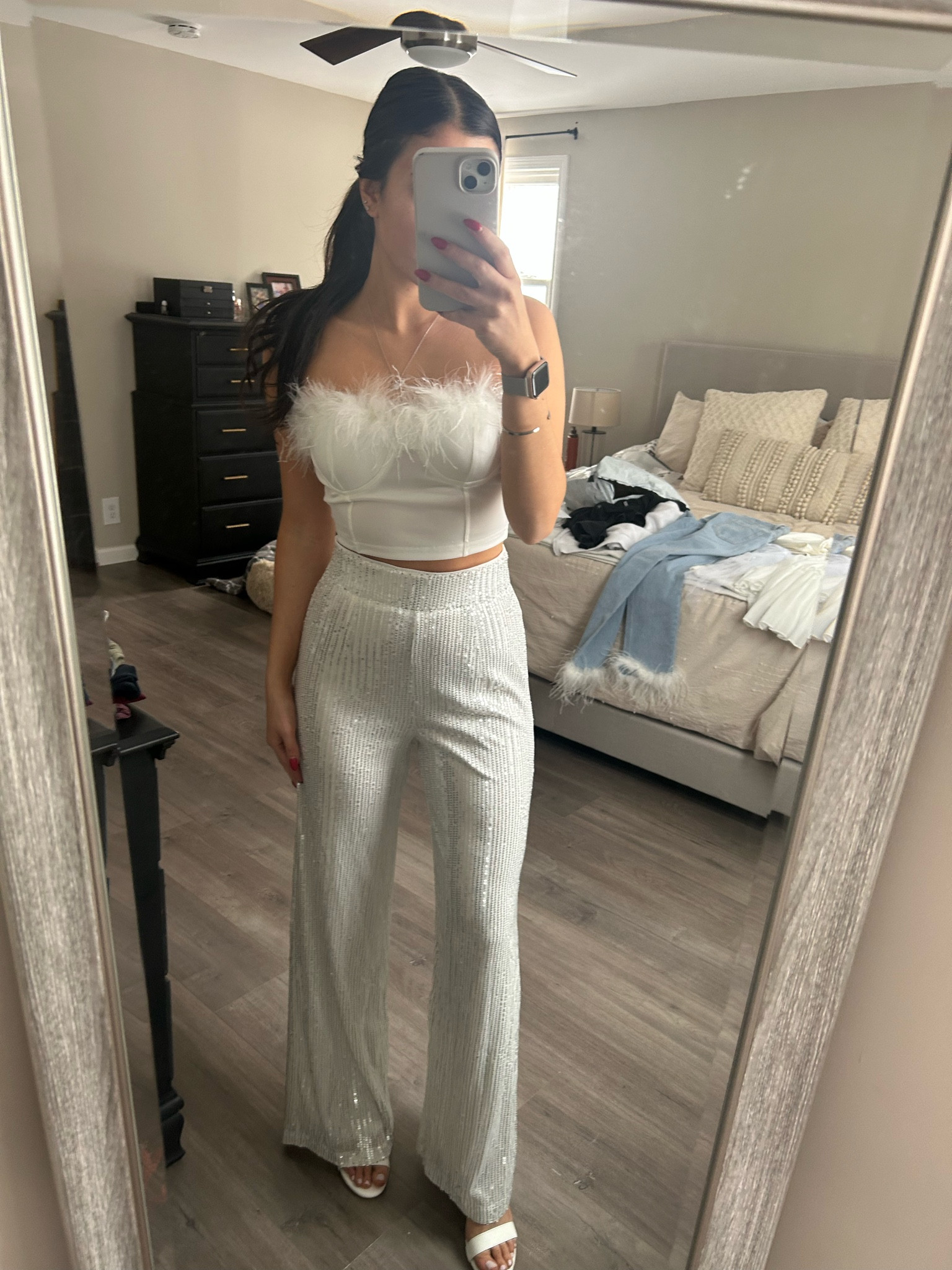 Bachelorette sequin & feather fit🤍

#LTKunder50 #LTKwedding #LTKunder100