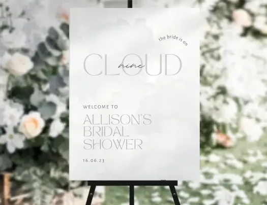 On Cloud Nine Bridal Shower Bundle, the Bride is on Cloud Nine, on
