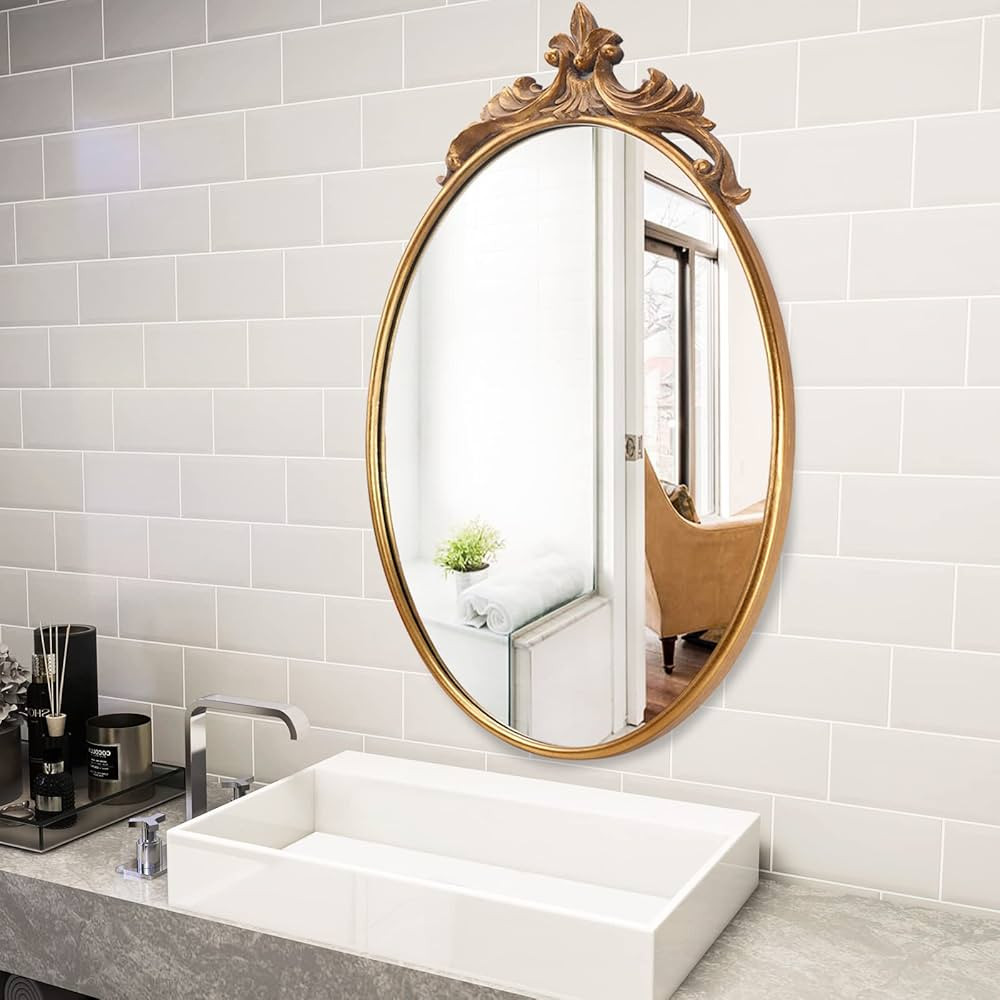 WallBeyond Vintage Oval Mirror Metal Frame Wall Mirror for Home Decor Bathroom Entryways Living R... | Amazon (US)