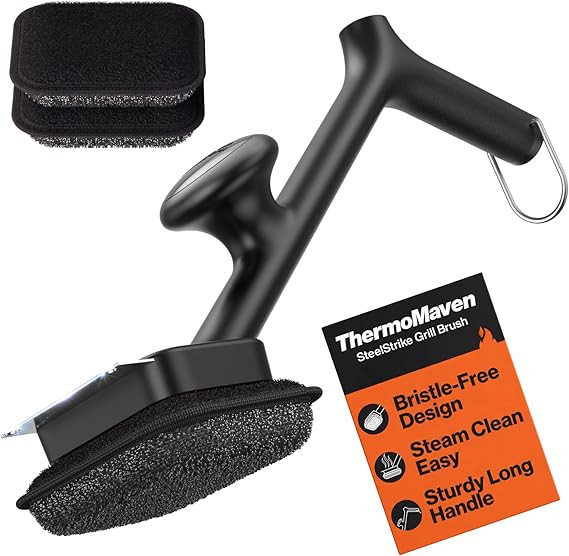 ThermoMaven Bristle-Free BBQ Grill Brush - No Wire Risk Steam Cleaner Removes Burnt Grease Fast -... | Amazon (US)