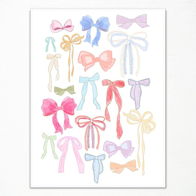 Xianyojafa Trendy Chinoiserie Canvas Wall Art, Grand Millenial Pink Bow Ties Posters for Room Aes... | Amazon (US)