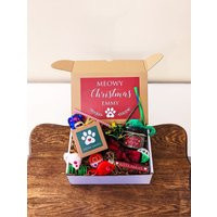 Cat Christmas Gift Box. For Cat, Personalized Box Cats. Handmade Catnip Toys, Treats, Silvervine Sticks, & Gifts From Santa | Etsy (US)