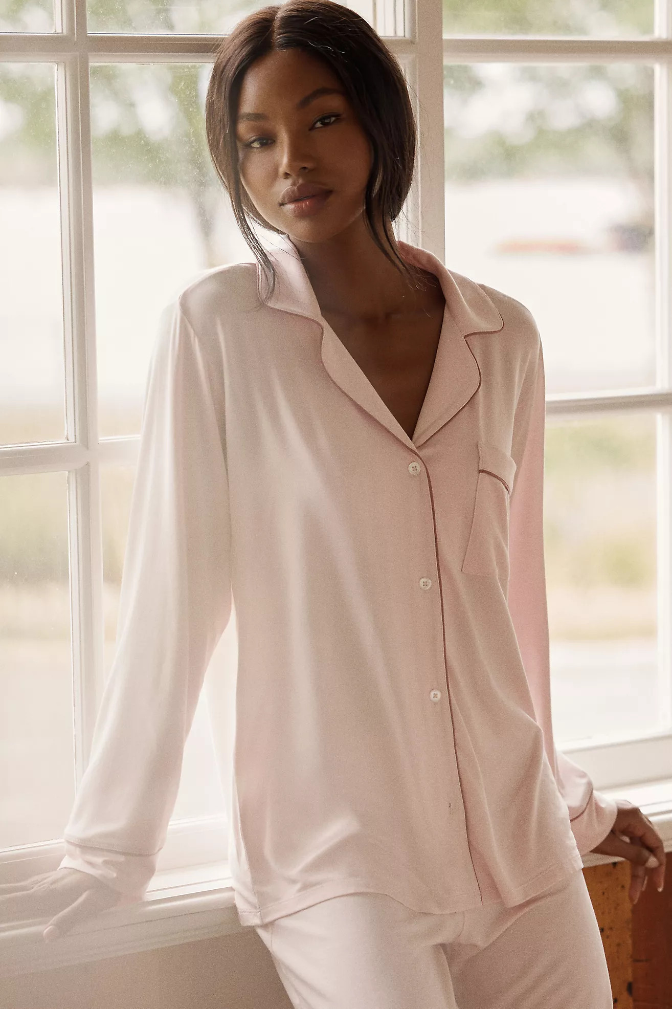 Eberjey Gisele Long-Sleeve Pajama Set | Anthropologie (US)