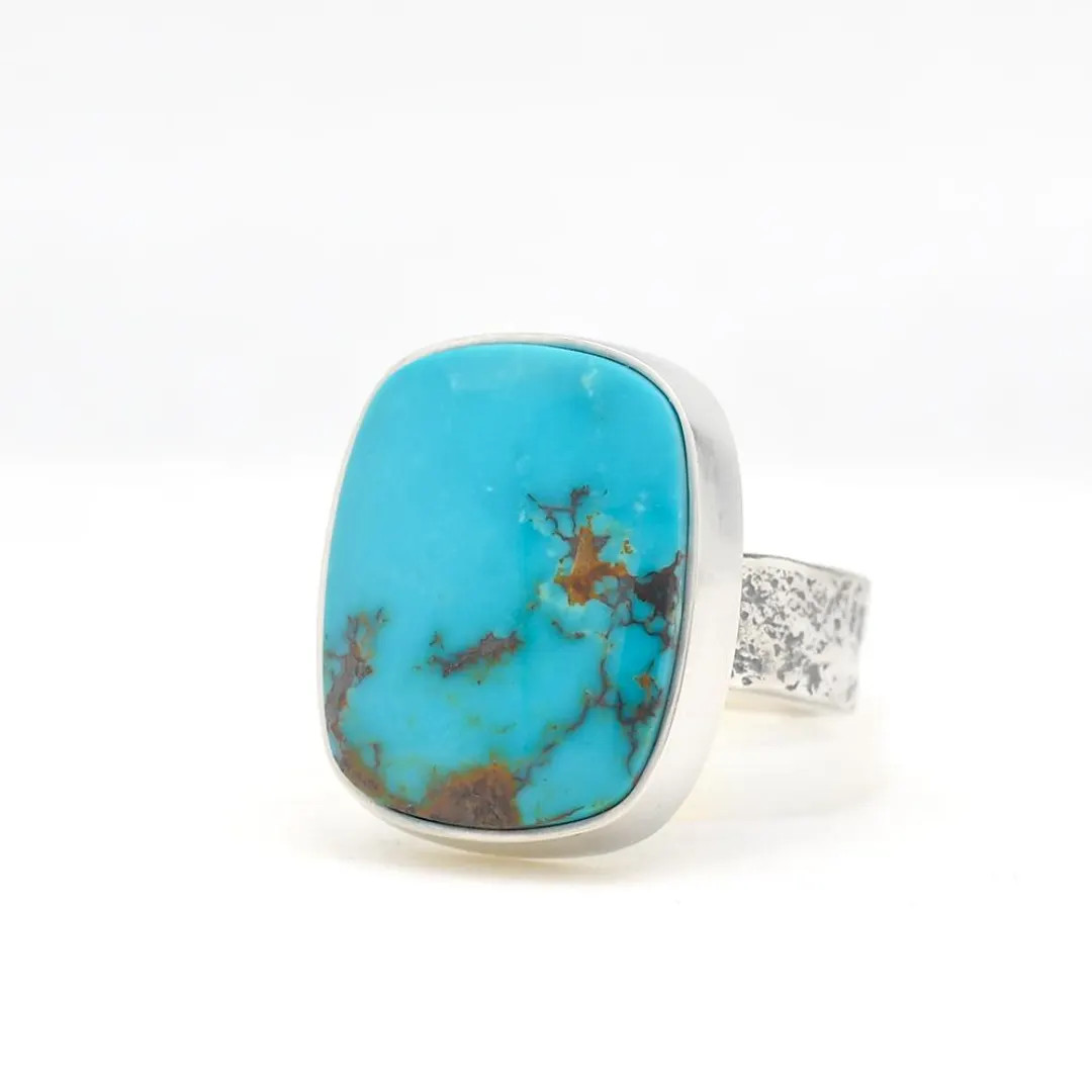 Kingman Turquoise Ring Handmade In USA Minimalist Modern Southwest Style | Etsy (US)