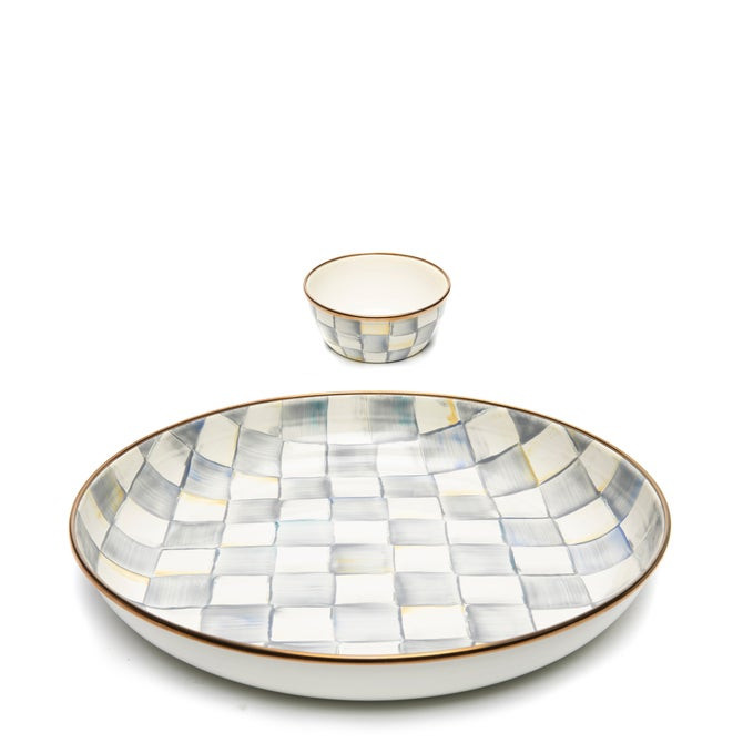 Sterling Check Chip & Dip Set | MacKenzie-Childs