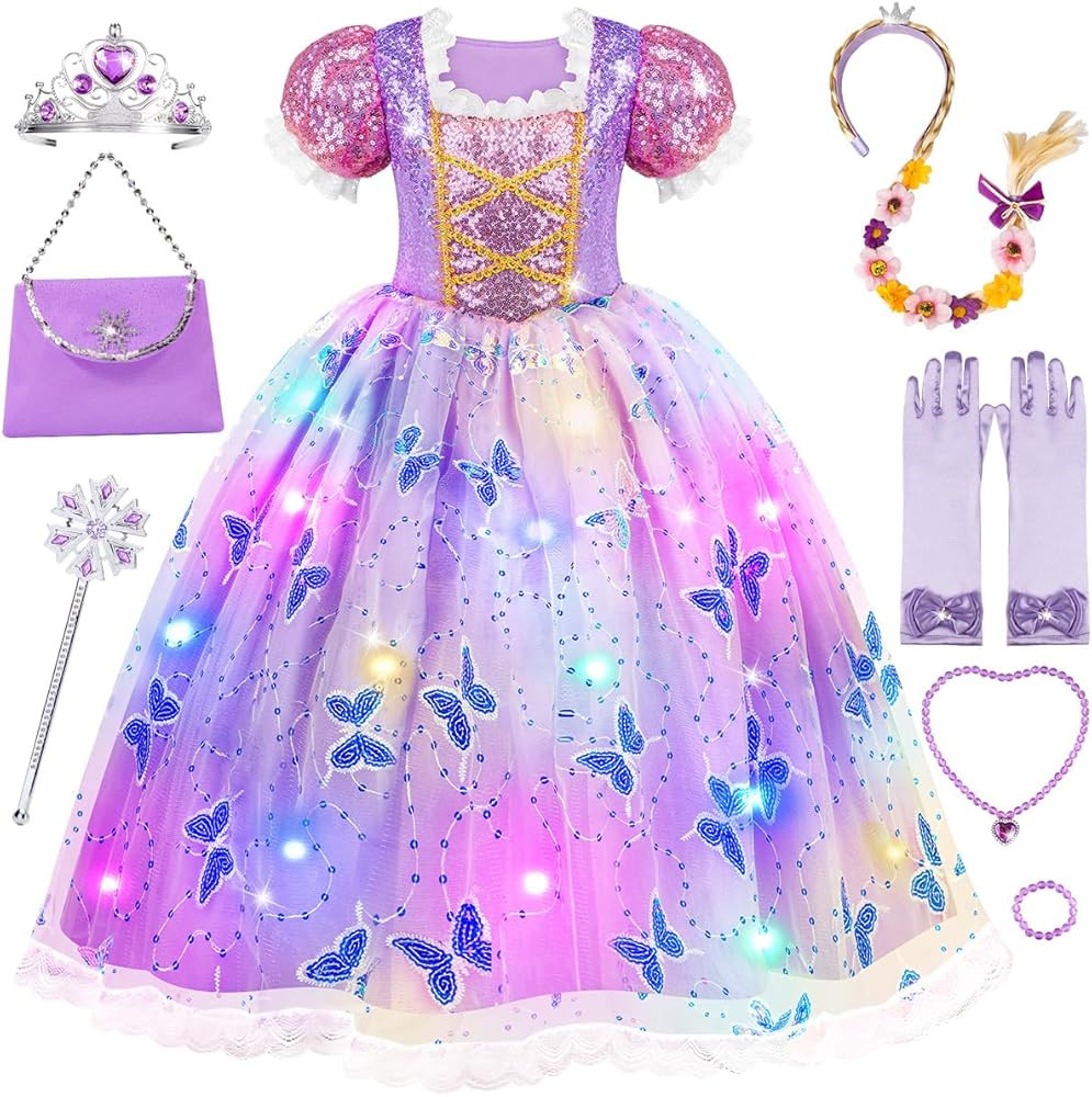 Meland Princess Dresses for Girls - Light Up Princess Costume for Little Girl, Halloween Costumes... | Amazon (US)