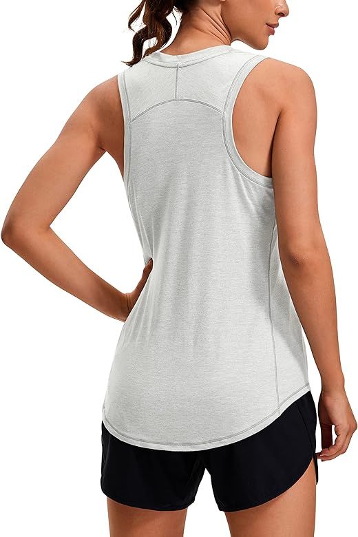 CRZ YOGA Lightweight Tank Top for Women Racerback Sleeveless Workout Tops High Neck Athletic Runn... | Amazon (US)