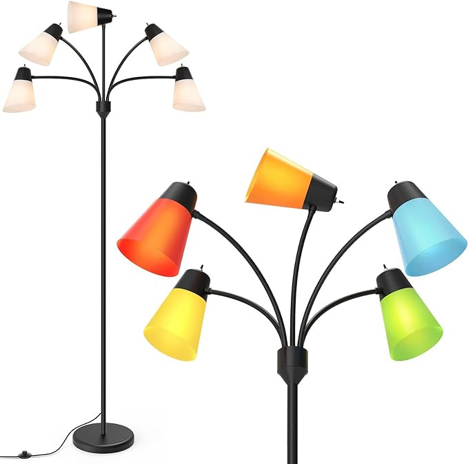 LED Floor Lamp, Medusa Multi Head Modern Tall, Rustic Adjustable Reading Standing Light for Livin... | Amazon (US)