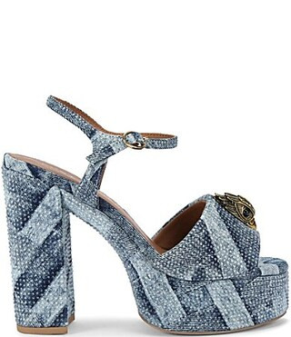 Kurt Geiger London Kensington Denim Platform Sandals - 40.5(9.5) | Dillard's