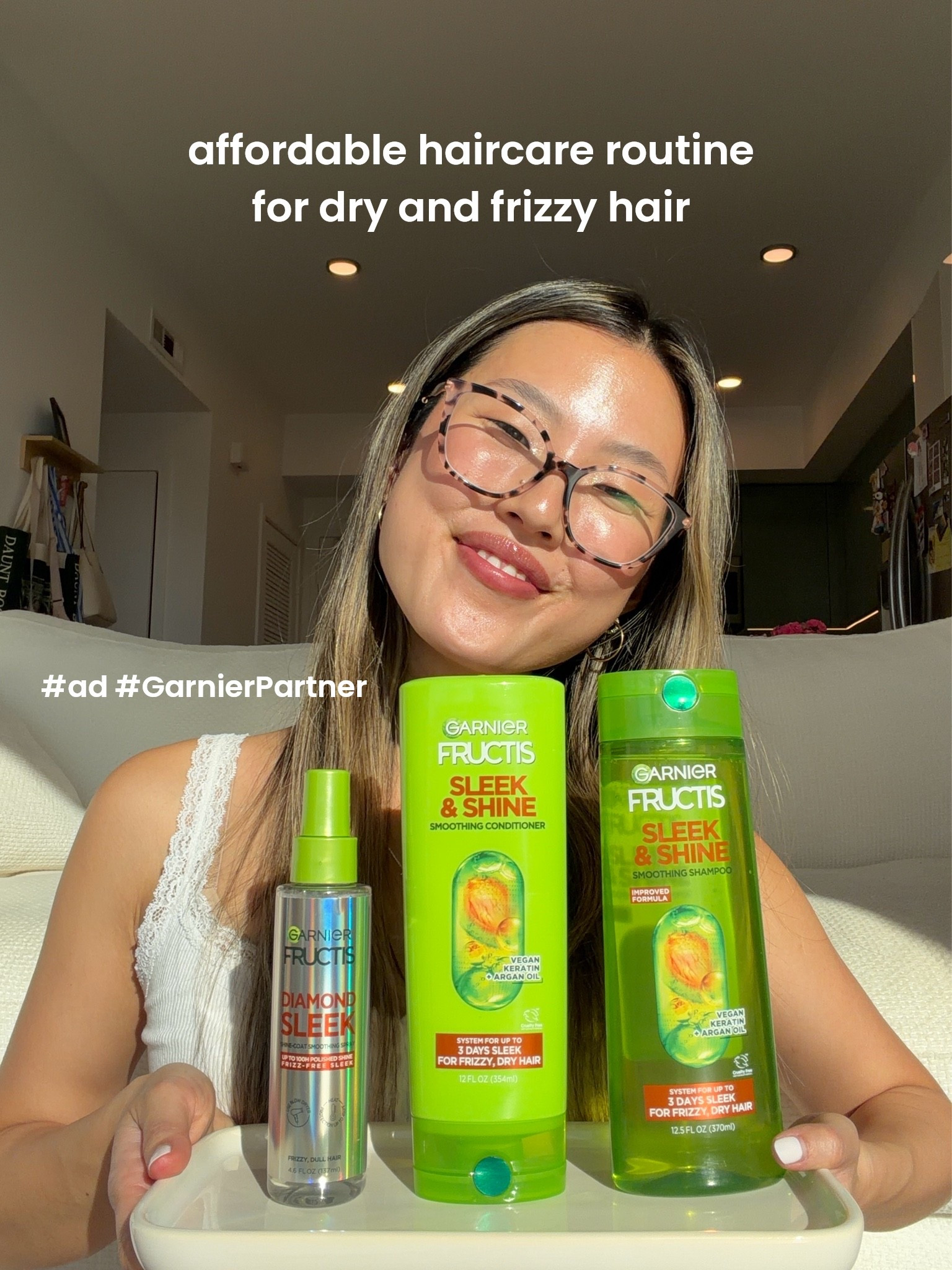 #ad this is my affordable haircare routine that I got from @garnier from @target for my dry, frizzy hair! Their Sleek and Shine line really smooths my hair, tames frizz, leaves a beautiful citrus scent, and really cleans my scalp! I paired it with their Diamond Sleek for added heat protection!
#GarnierPartner #TargetPartner #liketkit @Shop.LTK

Drugstore haircare routine, Target haircare routine, affordable haircare routine, simple haircare routine, Garnier haircare sleek and shine
