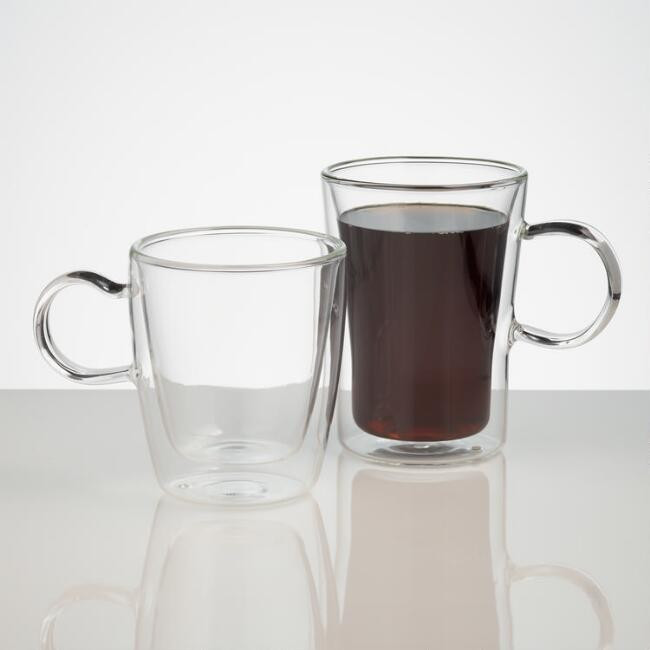 Double Wall Glass Mugs, Set of 4 | World Market