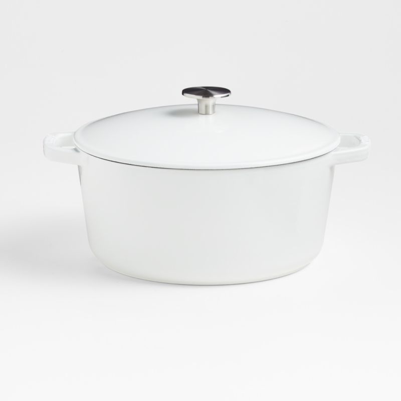 Milo by Kana Cast Iron Cookware Classic 5.5qt Dutch Oven White + Reviews | Crate & Barrel | Crate & Barrel