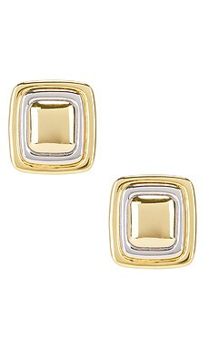 Luv AJ Dalia Two Tone Studs in Gold from Revolve.com | Revolve Clothing (Global)