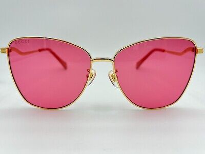 Gucci Sunglasses GG0970S 003 Gold red Pink  60-15-145 Butterfly  | eBay | eBay US