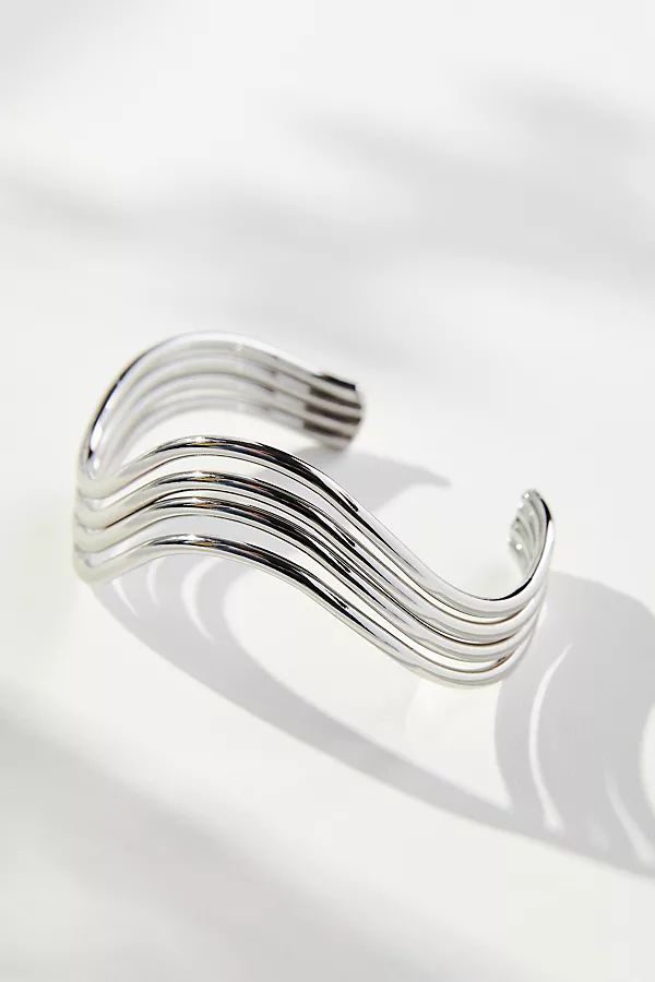 Wavy Bangle Bracelet By By Anthropologie in Silver | Anthropologie (US)