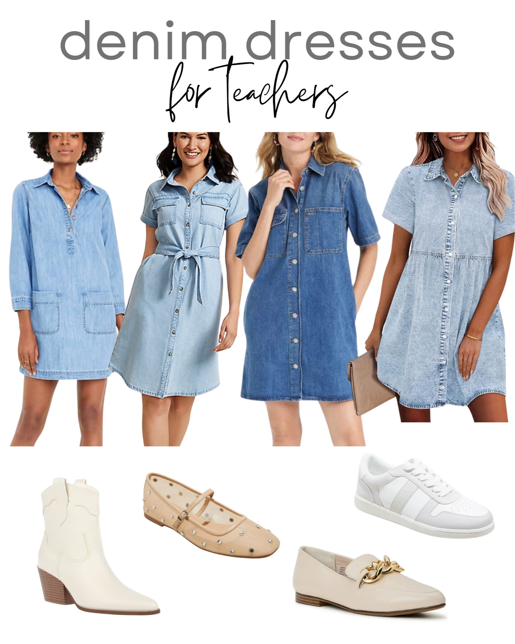 Denim dresses for teachers. Each of these would pair well with any of these shoes!

#LTKSeasonal
