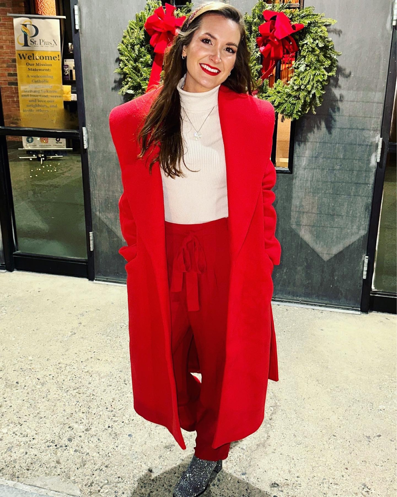 The perfect cozy red jacket for your hallmark dreams 
#holidayoutfit #statementcoat #redcoat #peacoat #statementoutfit #express #expresscoat #partyoutfit #valentineoutfit #valentinesoutfit #valentinescoat #redoutfit

#LTKfit #LTKFind #LTKSale