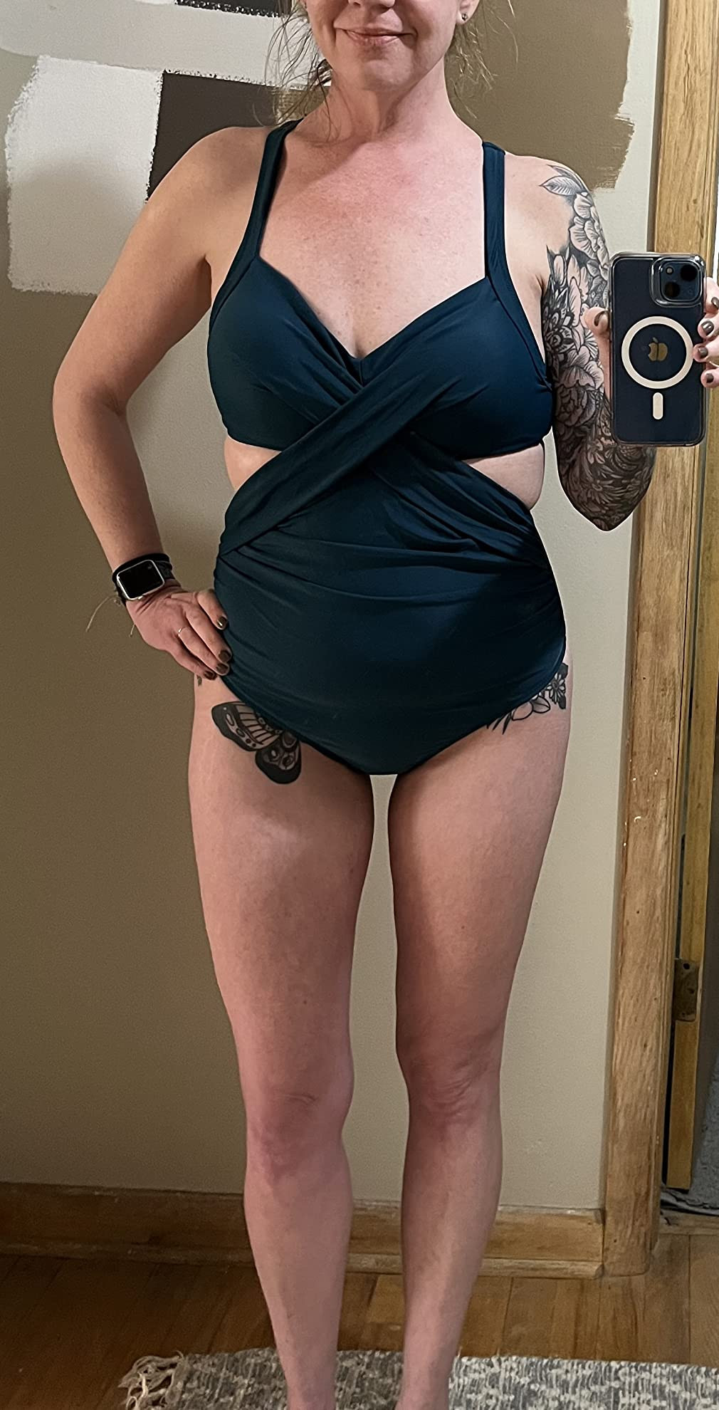 RXRXCOCO Women Front Cross CutOut One Piece Swimsuit Tummy Control High Waisted Monokini Bathing ... | Amazon (US)