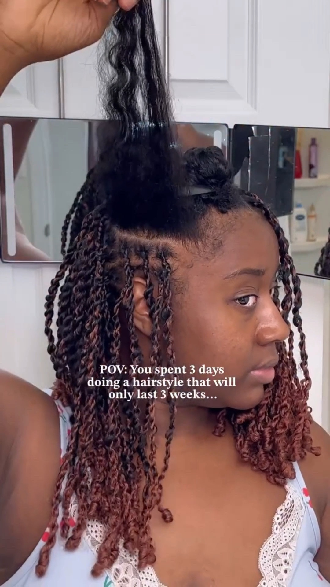 I spent 3 days doing these mini twists… 😫 glad it came out cute 😍

All my favorite braiding tools are on my Amazon storefront. The link is in my bio 💗

Full tutorial coming soon on my YouTube channel Maryssa Rae 🥰🫶🏾

#MiniTwists #ProtectiveStyles #NaturalHair #MomLife #Funny