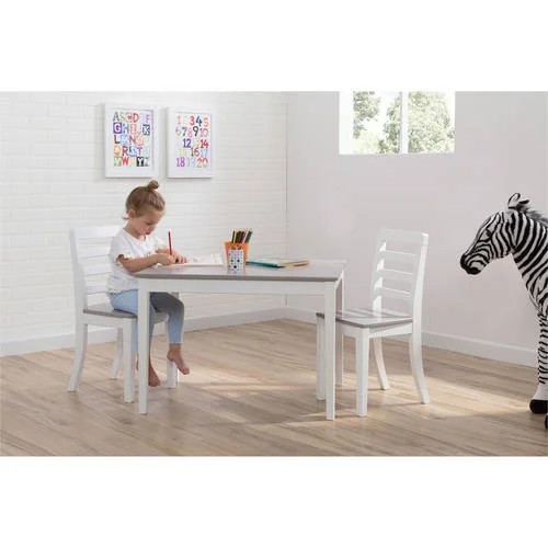 Delta Children Gateway Table and 2 Chairs Set, Grey & White | Walmart (US)