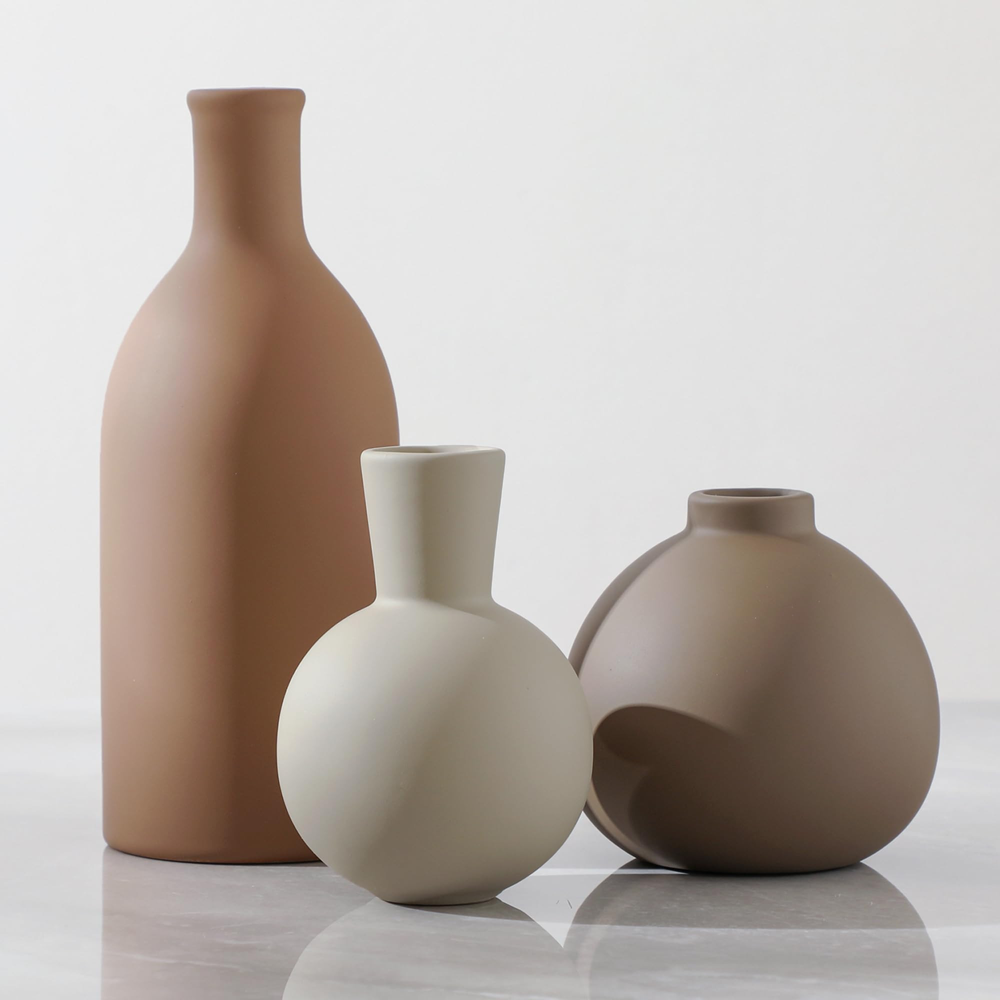 Ceramic Vase Set of 3, Vases Home Decor Rustic Farmhouse Decorative Vase Pottery Vases for Bouque... | Amazon (US)