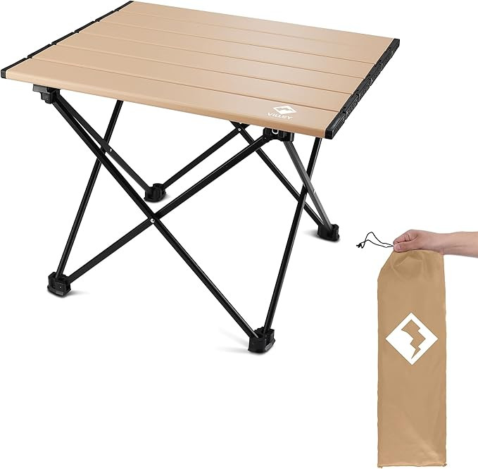 VILLEY Portable Camping Side Table, Ultralight Aluminum Folding Beach Table with Carry Bag for Ou... | Amazon (US)