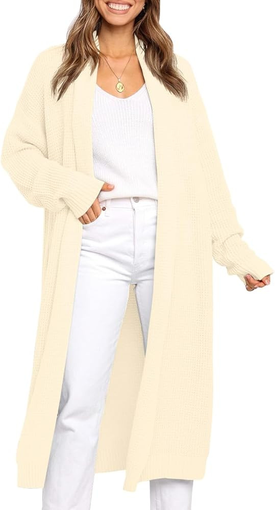 LILLUSORY Long Cardigan Sweaters for Women Fall Trendy Oversized Open Front Winter Coat | Amazon (US)