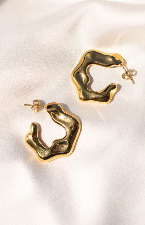 Amabella Gold Chunky Hoop Earrings | Beginning Boutique (AU)