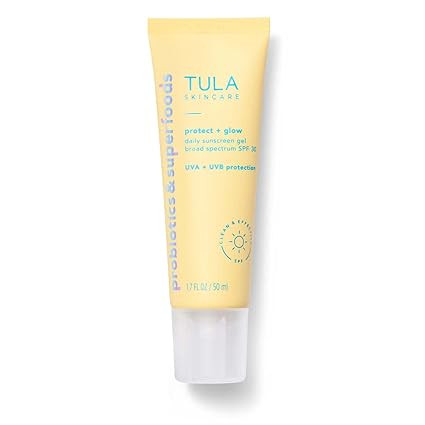 TULA Skin Care Protect + Glow Daily Sunscreen Gel Broad Spectrum SPF 30 | Skincare-First, Non-Gre... | Amazon (US)